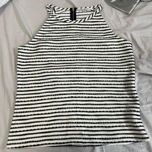 Navy blue and white striped tank top